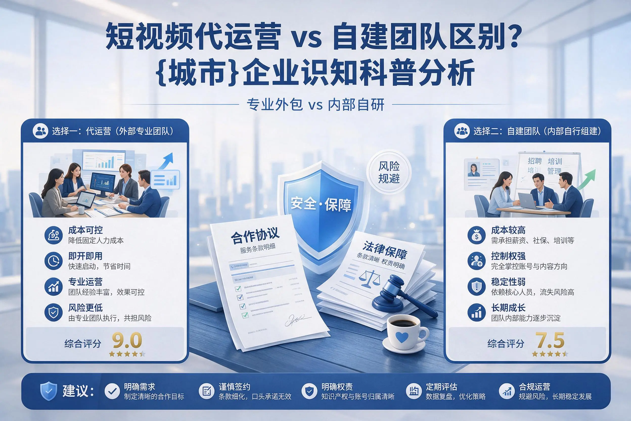 短视频代运营与自建团队区别？澄迈企业认知科普分析