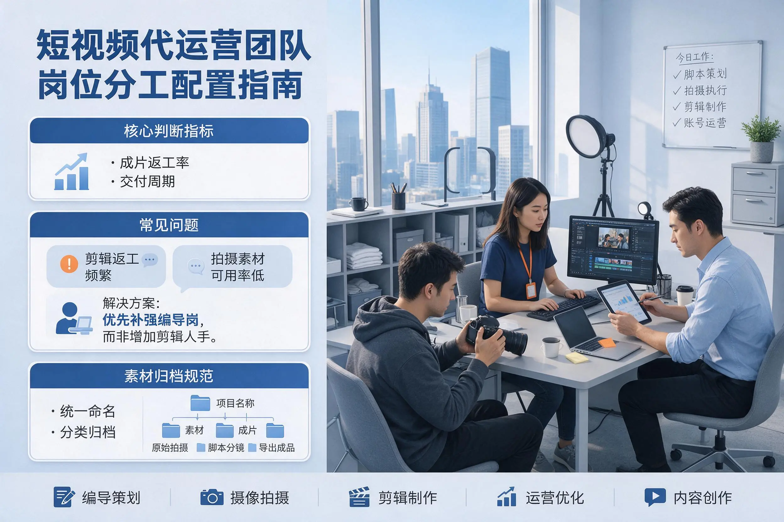 短视频代运营团队如何配置？澄迈企业岗位分工科普说明