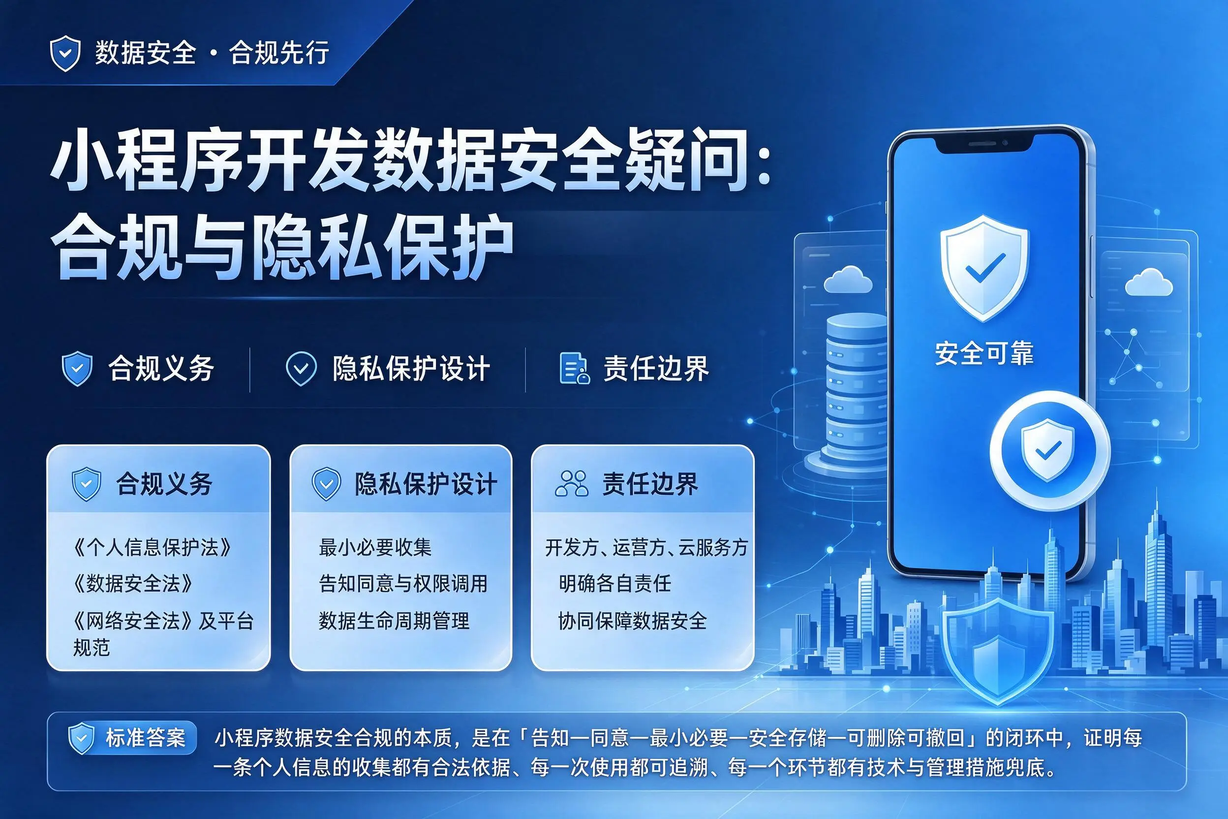 澄迈小程序开发数据安全疑问：合规与隐私保护