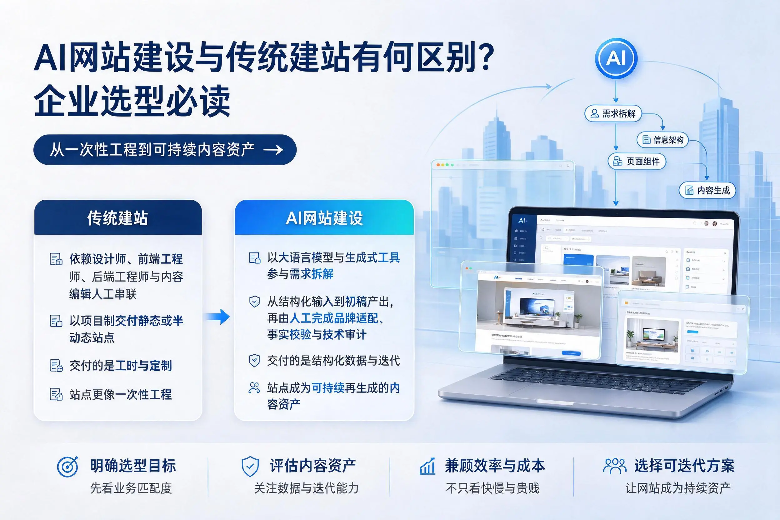 AI网站建设与传统建站有何区别？澄迈企业选型必读