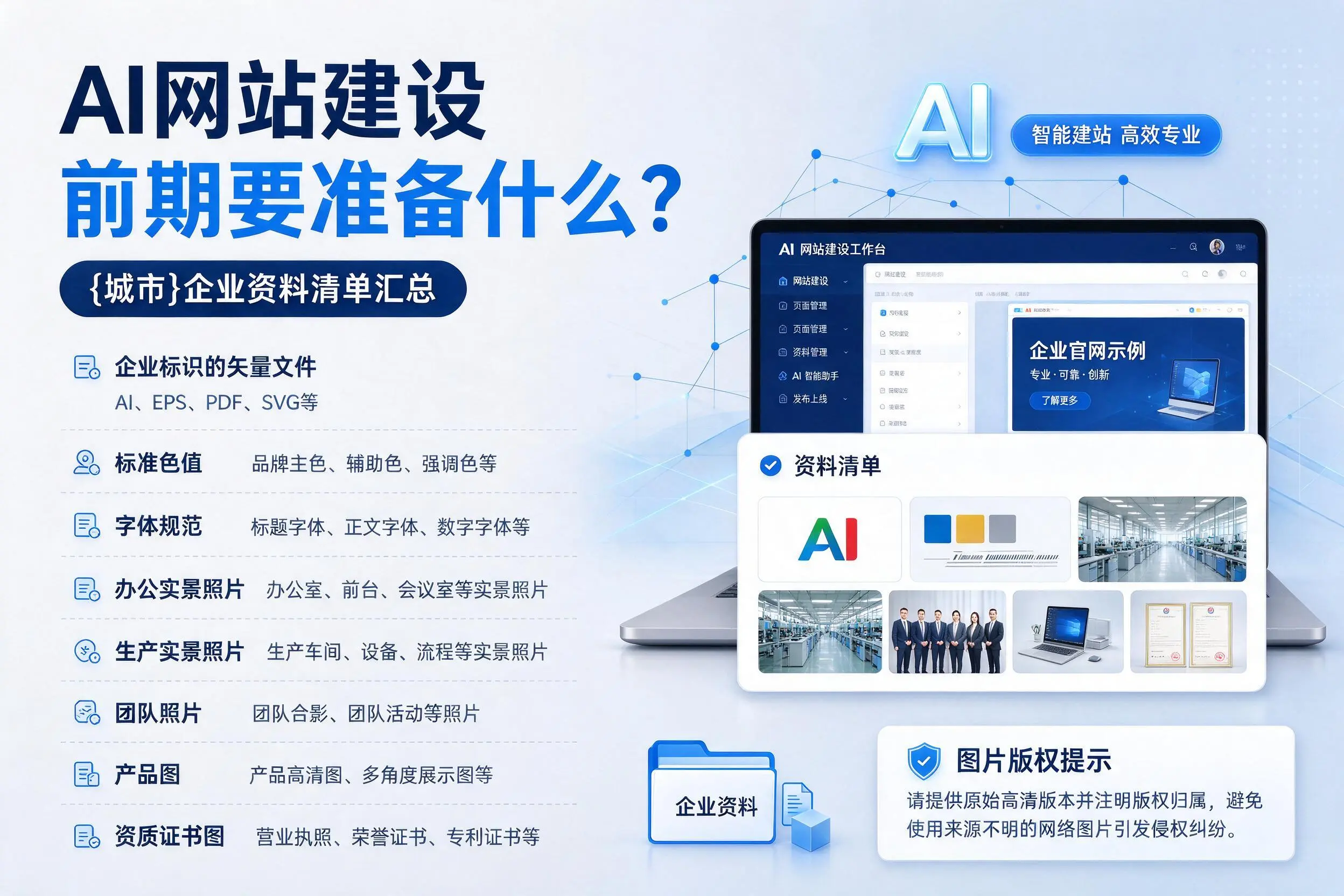 AI网站建设前期要准备什么？澄迈企业资料清单汇总
